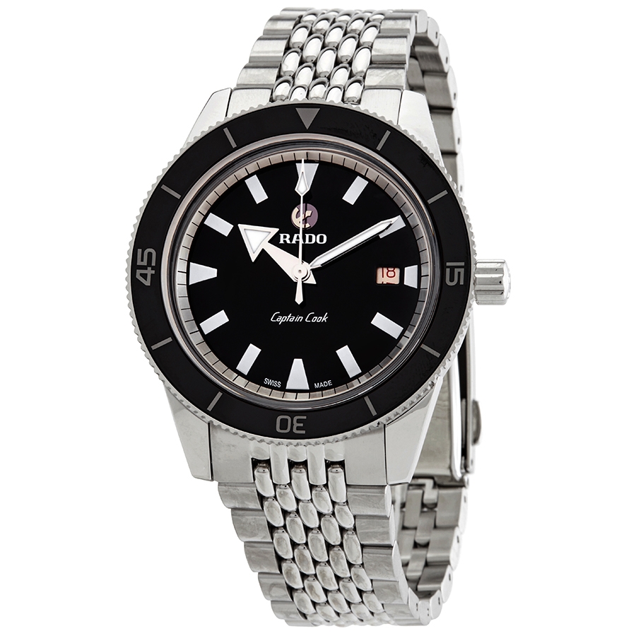 rado captain cook automatic black dial men's watch r32505153 rado captain cook automatic black dial men's watch r32505153