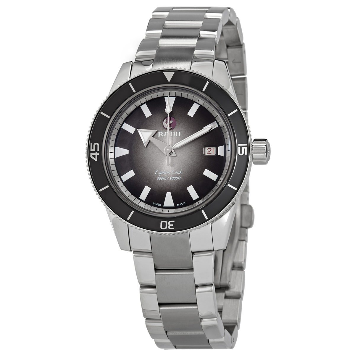 rado captain cook automatic black dial men's watch r32105153 rado captain cook automatic black dial men's watch r32105153