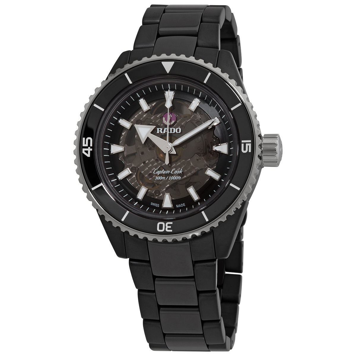 rado captain cook automatic black dial men's watch r32127152 rado captain cook automatic black dial men's watch r32127152