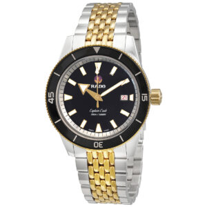 rado captain cook automatic black dial men's watch r32138153