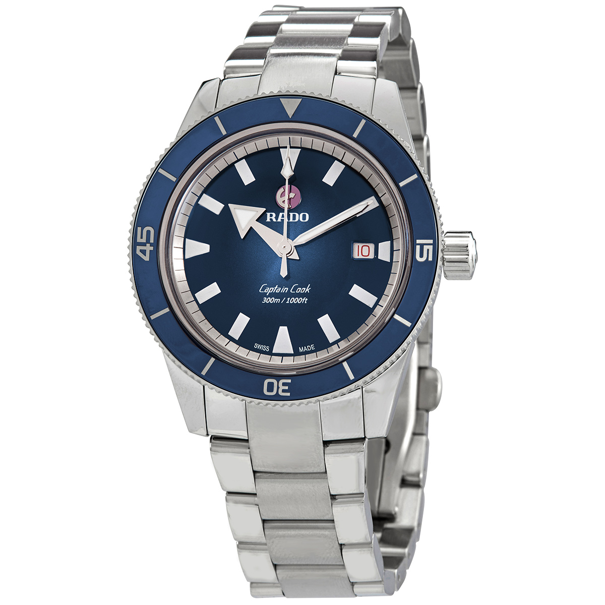 rado captain cook automatic blue dial men's watch r32105203 rado captain cook automatic blue dial men's watch r32105203