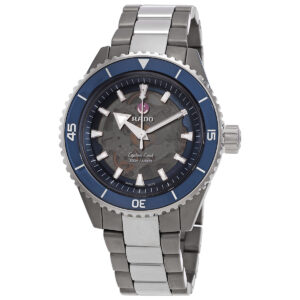 rado captain cook high tech ceramic automatic blue dial men's watch r32128202
