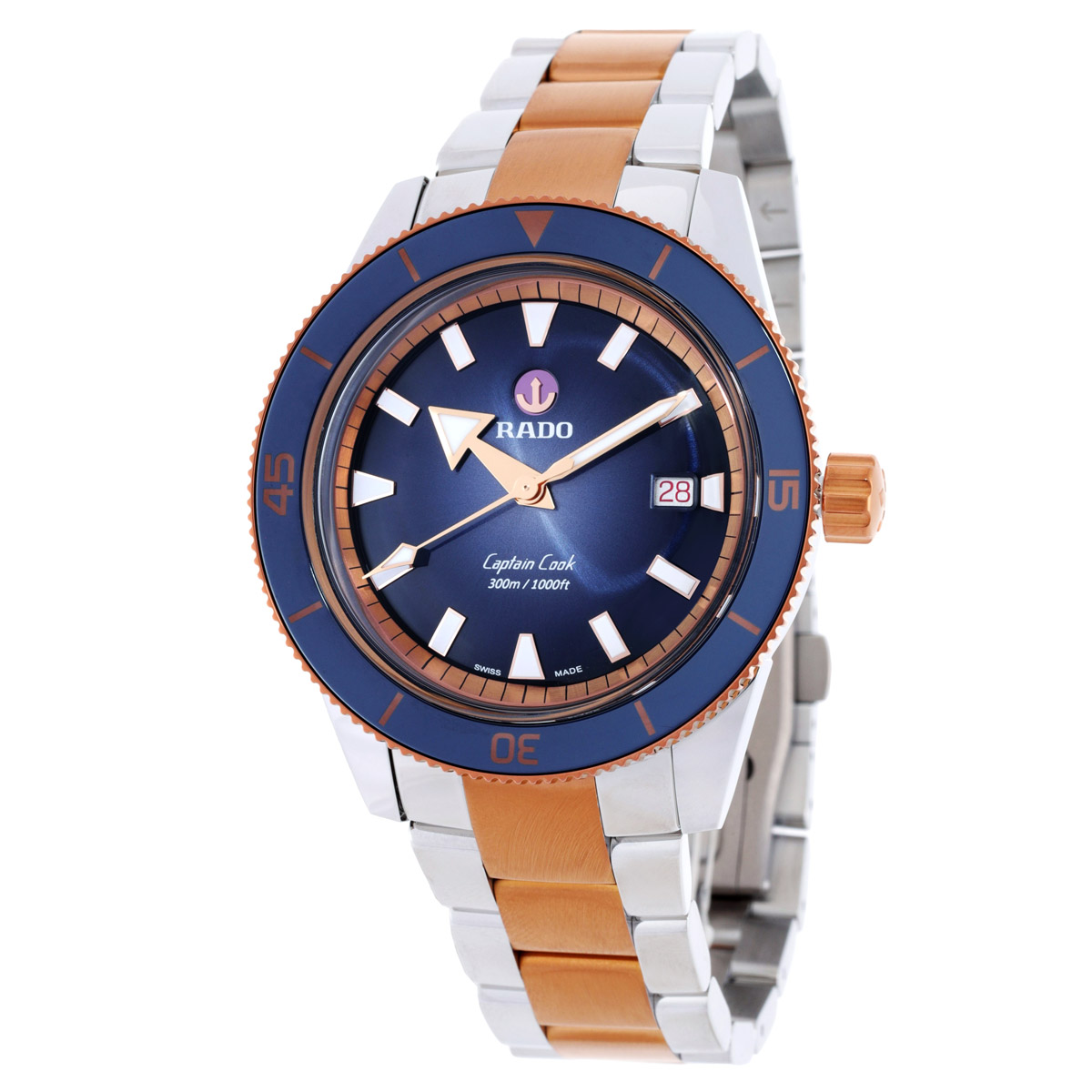 rado captain cook automatic blue dial men's watch r32137203 rado captain cook automatic blue dial men's watch r32137203