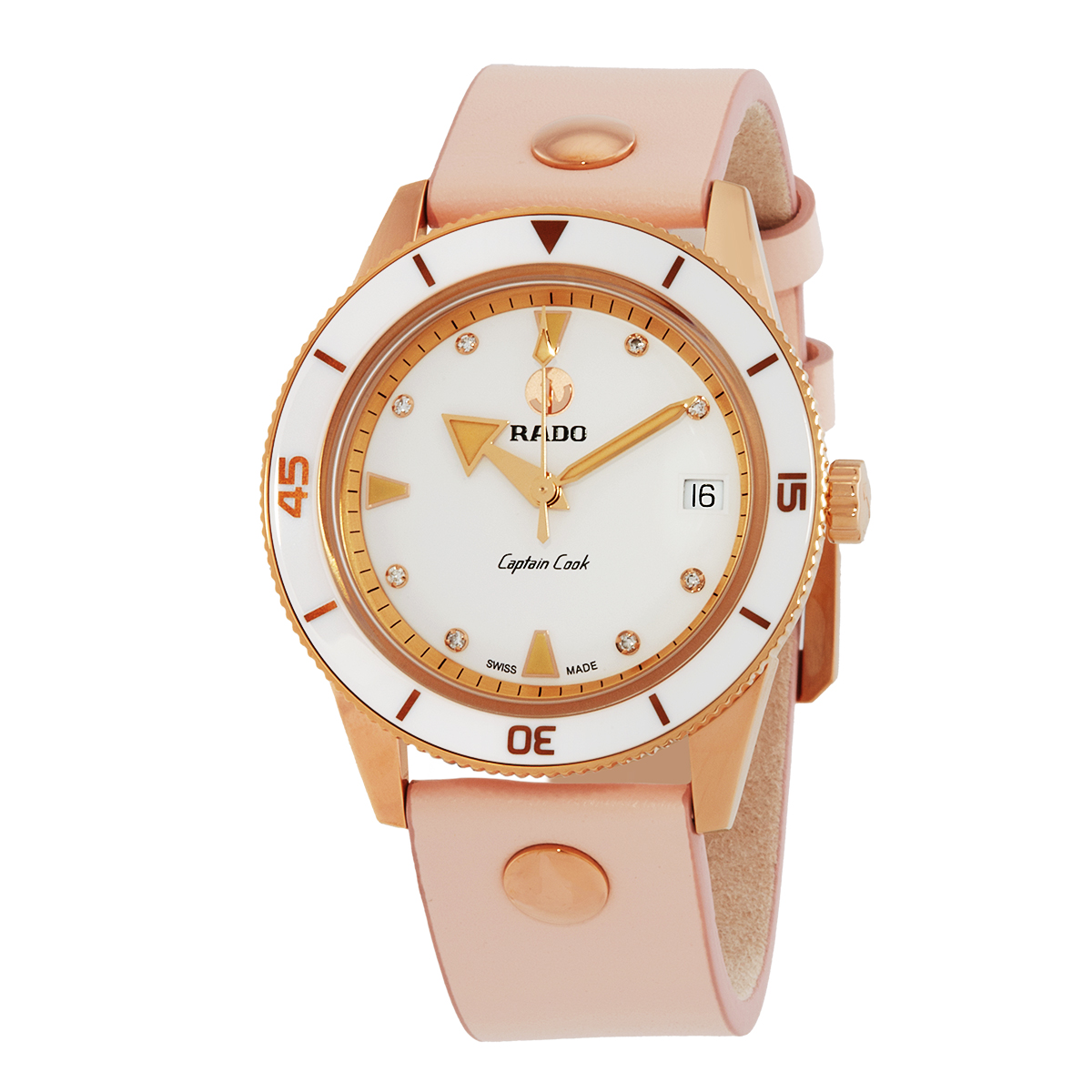 rado captain cook automatic diamond white dial ladies watch r32139708 rado captain cook automatic diamond white dial ladies watch r32139708