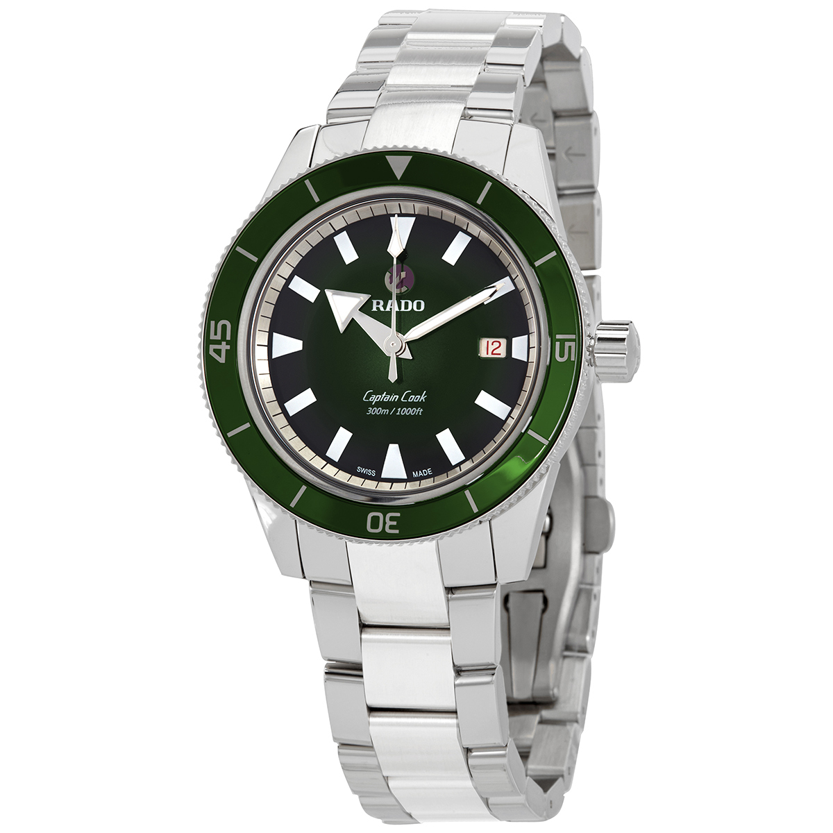 rado captain cook automatic green dial men's watch r32105313 rado captain cook automatic green dial men's watch r32105313