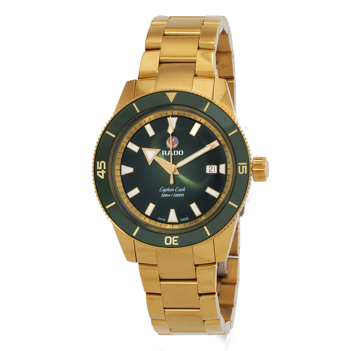 rado captain cook automatic green dial men's watch r32136323 rado captain cook automatic green dial men's watch r32136323