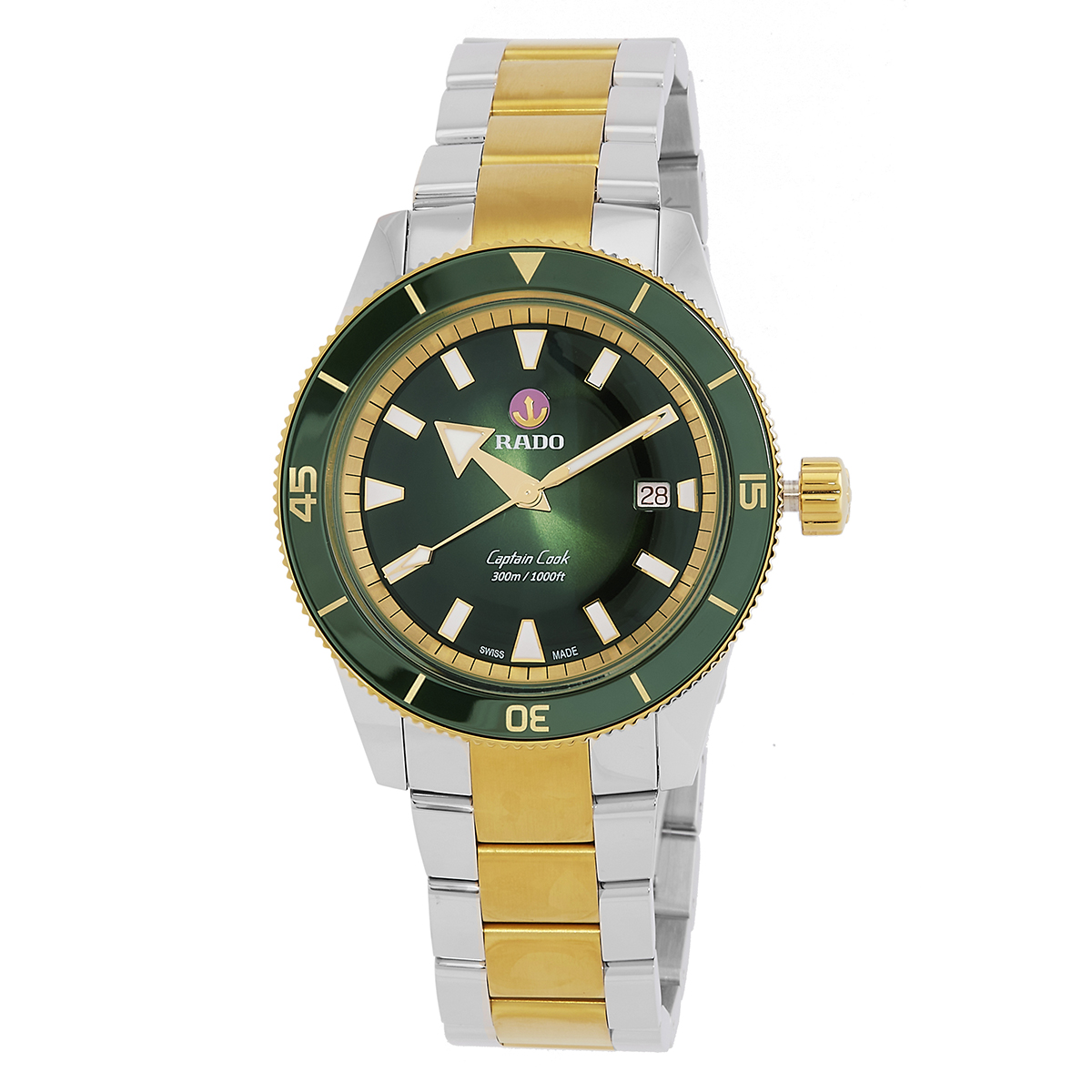 rado captain cook automatic green dial men's watch r32138303 rado captain cook automatic green dial men's watch r32138303