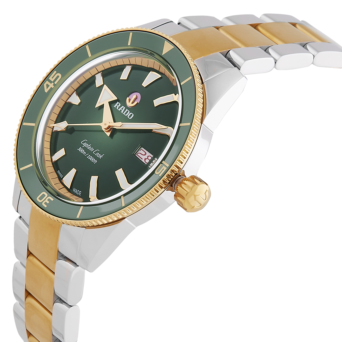 rado captain cook automatic green dial men's watch r32138303 rado captain cook automatic green dial men's watch r32138303