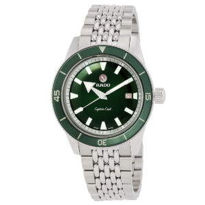 rado captain cook automatic green dial men's watch r32505313