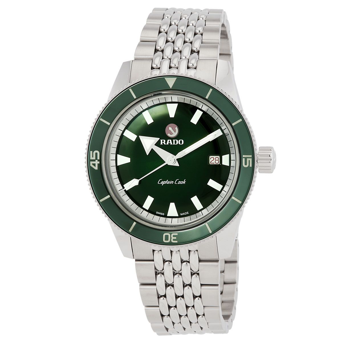 rado captain cook automatic green dial men's watch r32505313 rado captain cook automatic green dial men's watch r32505313