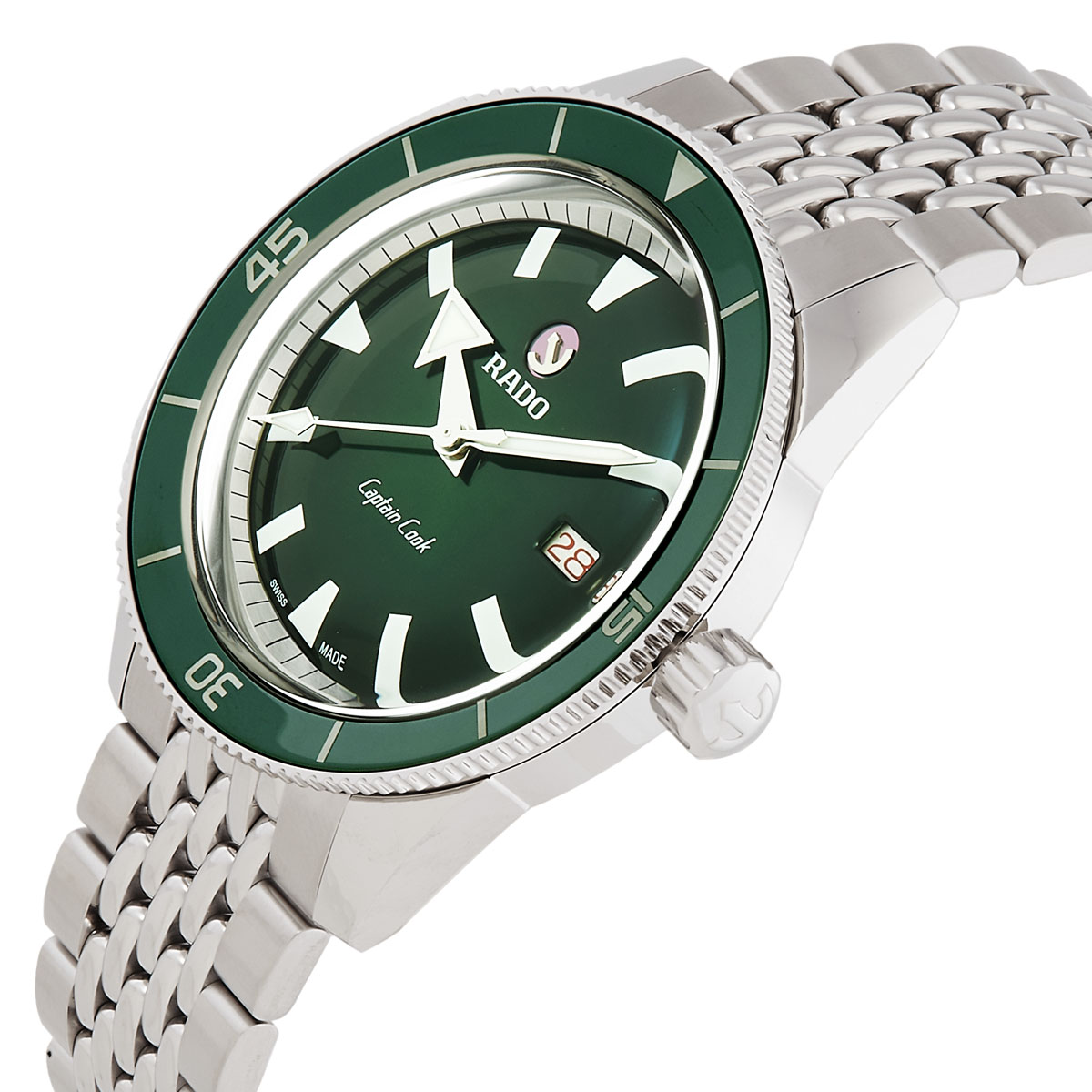 rado captain cook automatic green dial men's watch r32505313 rado captain cook automatic green dial men's watch r32505313