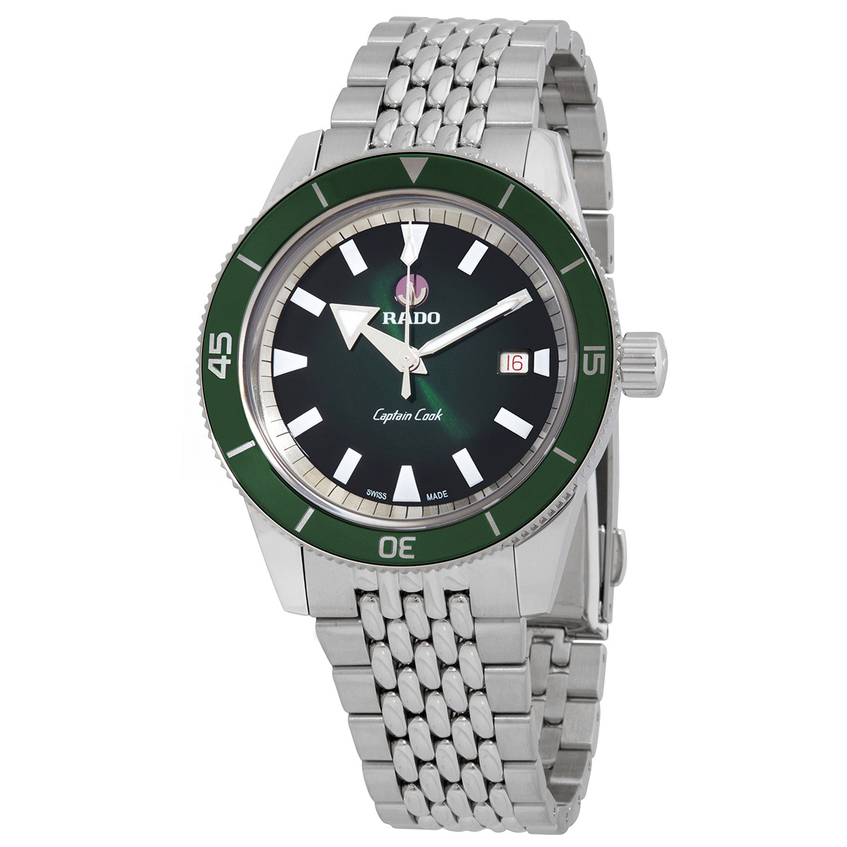 rado captain cook automatic green dial men's watch r32505318 rado captain cook automatic green dial men's watch r32505318