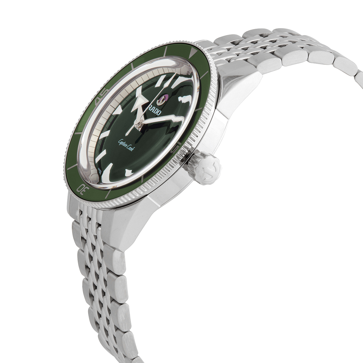 rado captain cook automatic green dial men's watch r32505318 rado captain cook automatic green dial men's watch r32505318