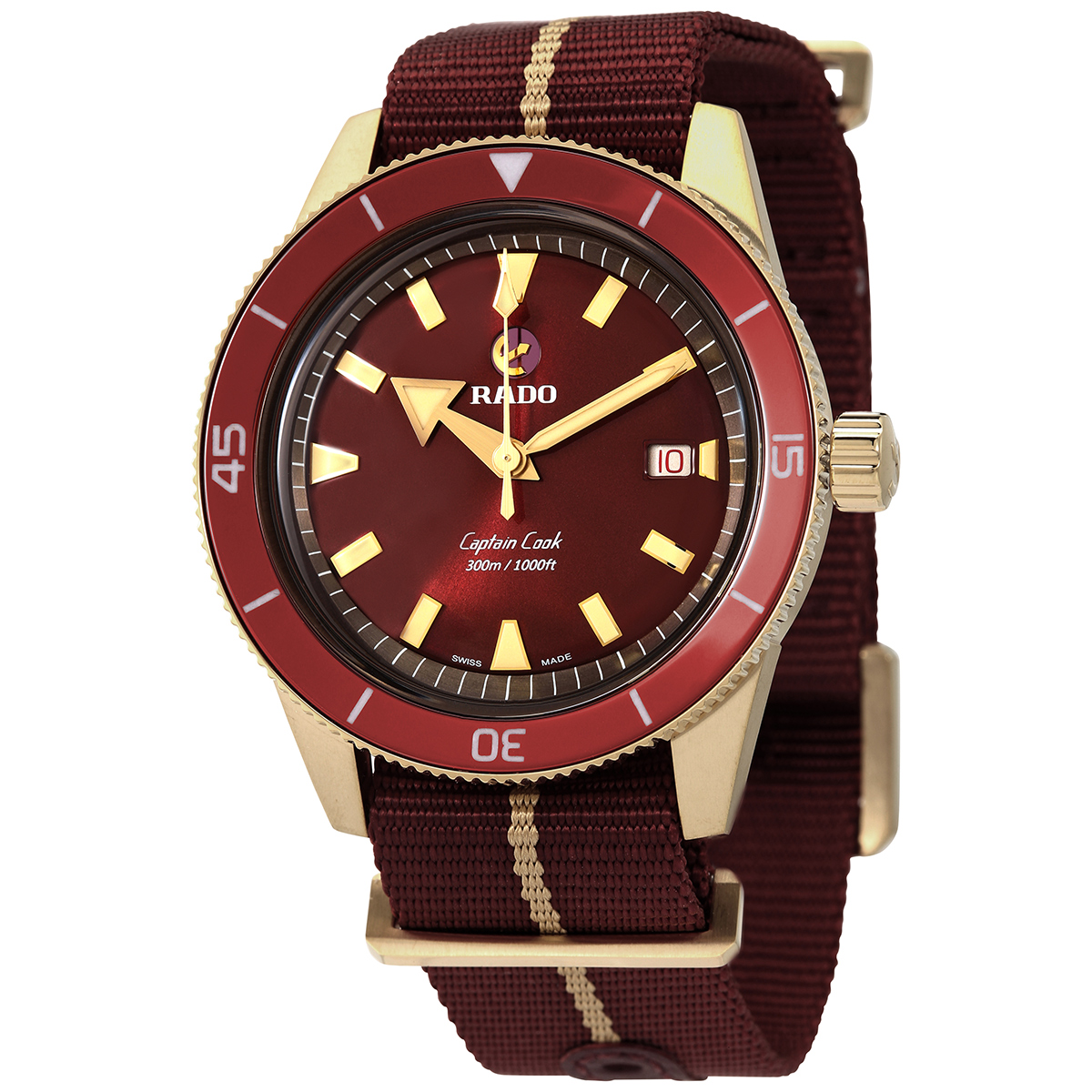 rado captain cook automatic red dial men's watch r32504407 rado captain cook automatic red dial men's watch r32504407