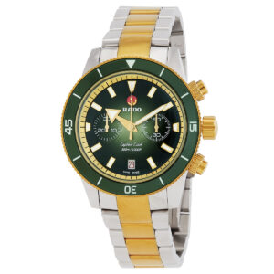 rado captain cook chronograph automatic green dial men's watch r32151318