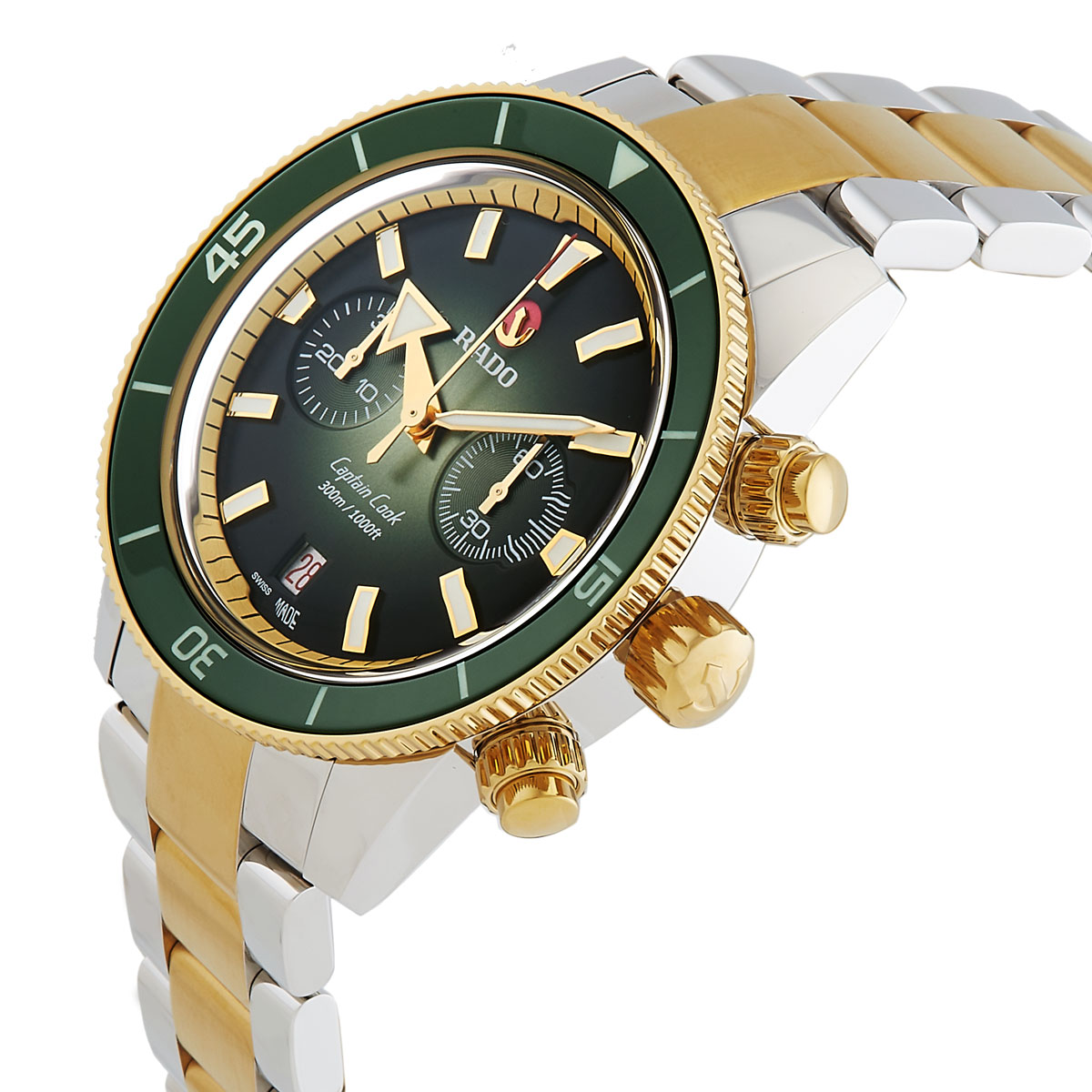 rado captain cook chronograph automatic green dial men's watch r32151318 rado captain cook chronograph automatic green dial men's watch r32151318