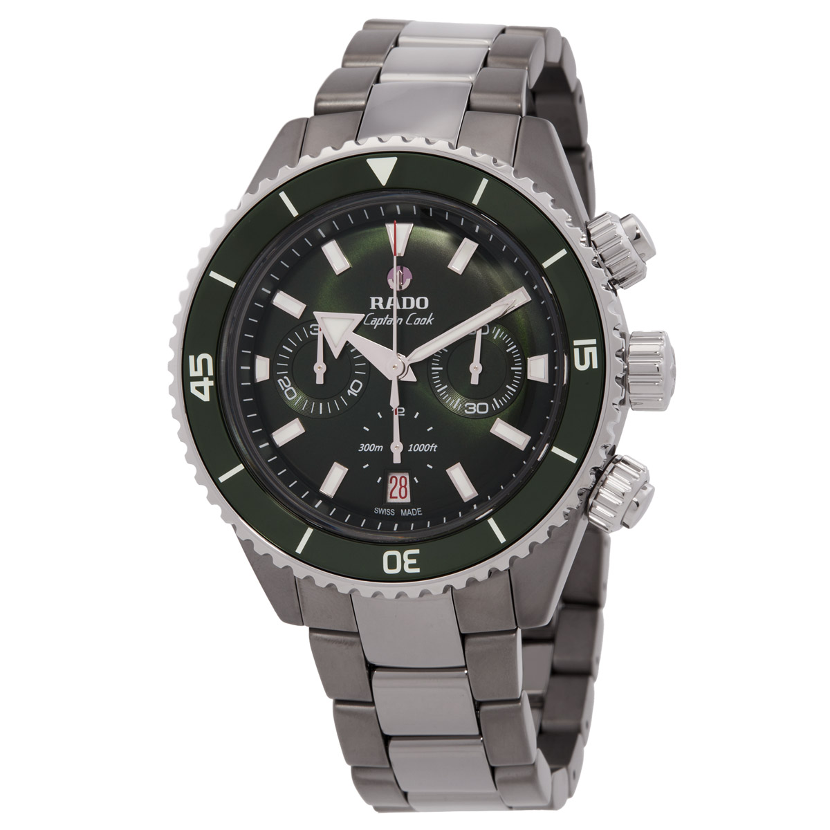 rado captain cook chronograph automatic green dial men's watch r32189313 rado captain cook chronograph automatic green dial men's watch r32189313
