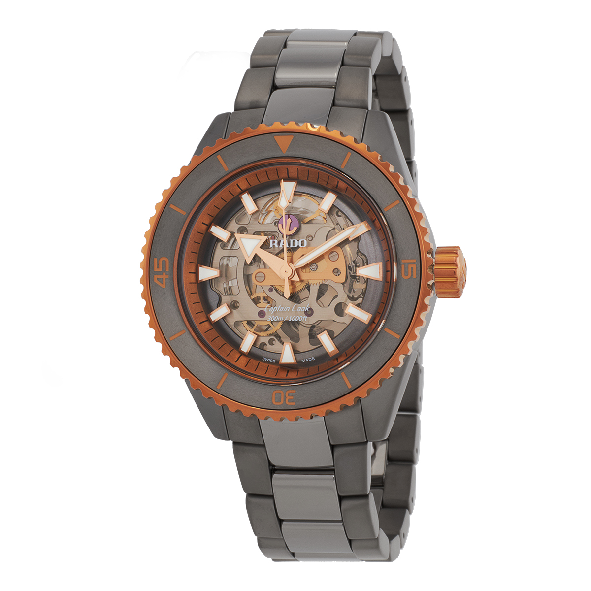 rado captain cook high tech ceramic skeleton automatic grey dial men's watch r32148162 rado captain cook high tech ceramic skeleton automatic grey dial men's watch r32148162