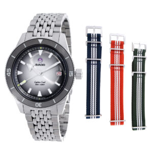 rado captain cook x tennis automatic grey dial men's watch r32222108