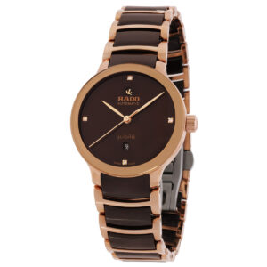 Home rado centrix automatic diamond brown dial ladies watch r30019712