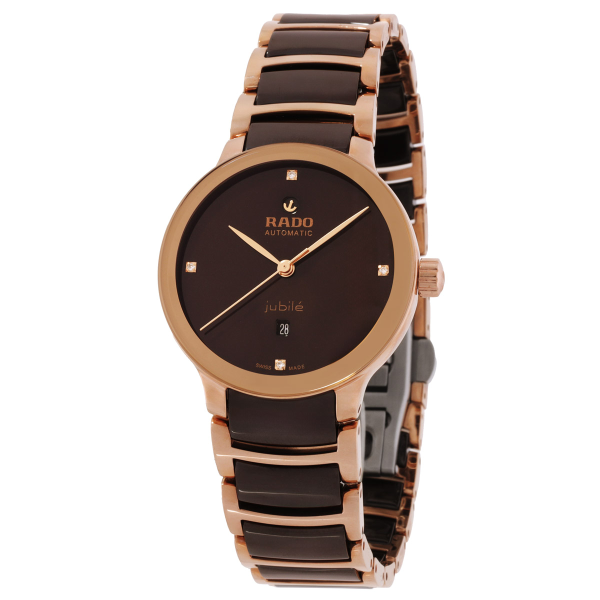 rado centrix automatic diamond brown dial ladies watch r30019712 rado centrix automatic diamond brown dial ladies watch r30019712