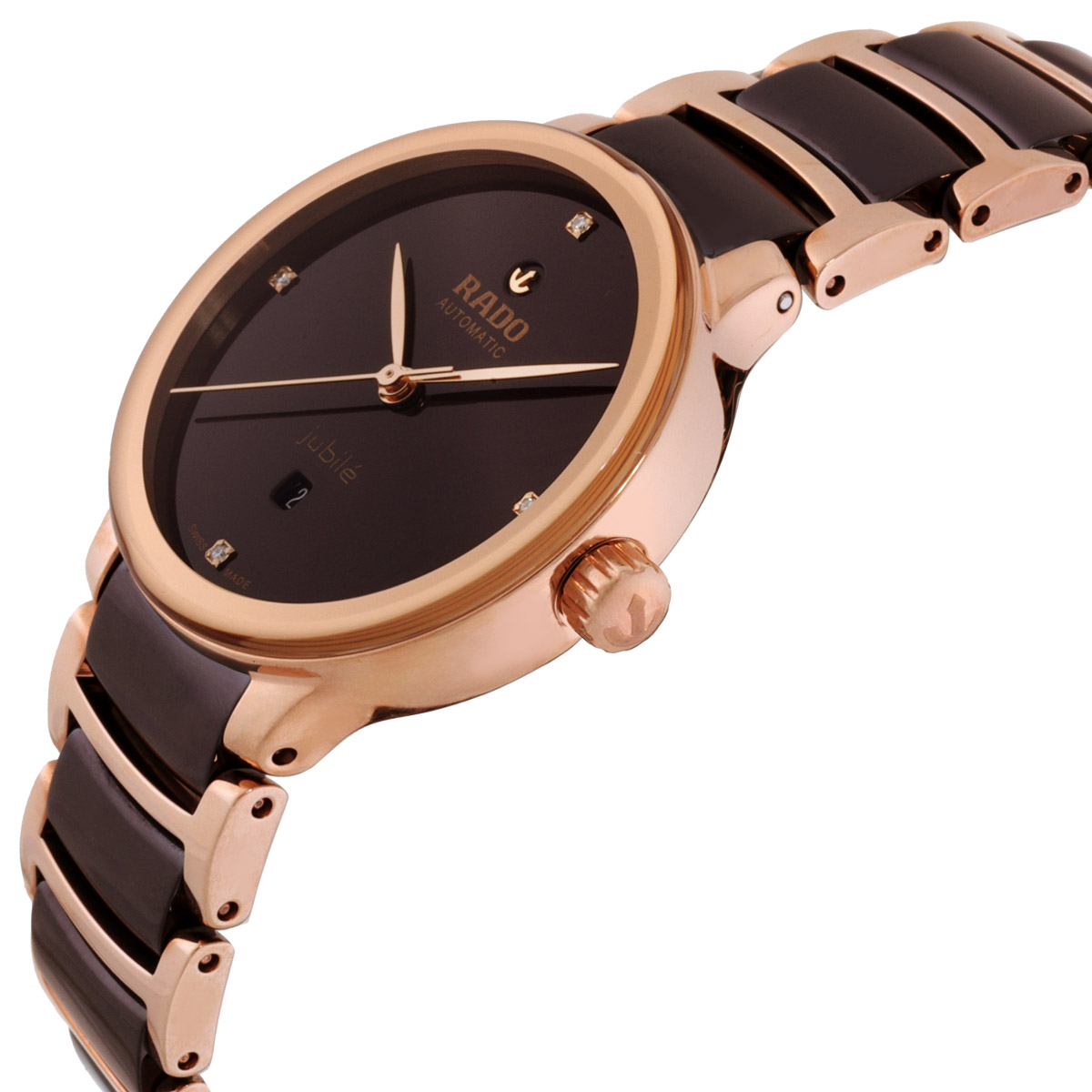 rado centrix automatic diamond brown dial ladies watch r30019712 rado centrix automatic diamond brown dial ladies watch r30019712