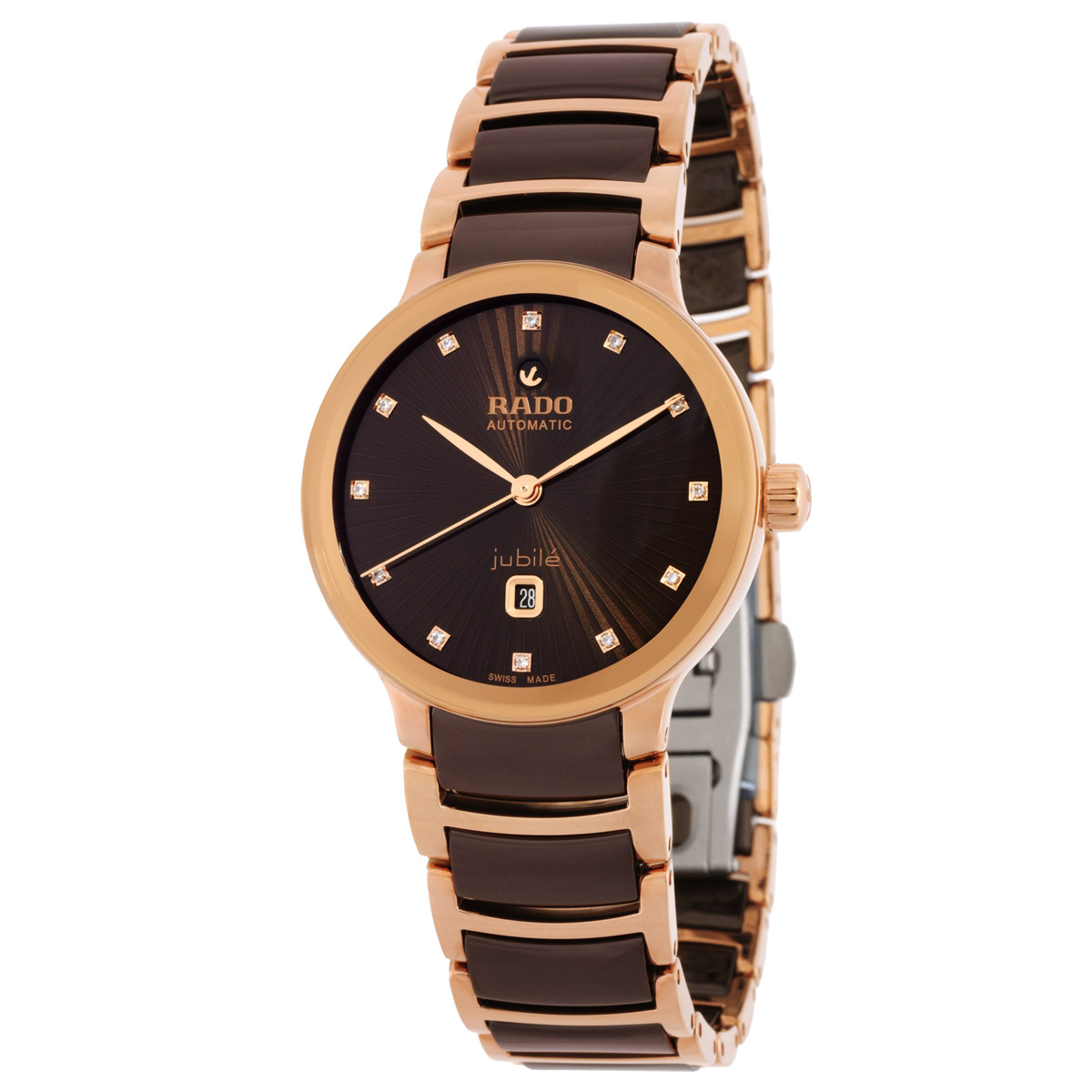 rado centrix automatic diamond brown dial ladies watch r30019732 rado centrix automatic diamond brown dial ladies watch r30019732