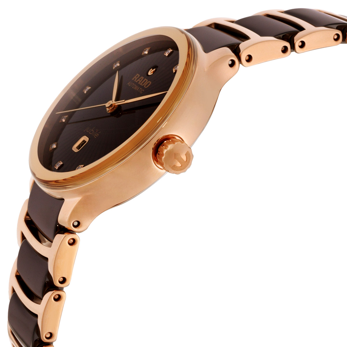 rado centrix automatic diamond brown dial ladies watch r30019732 rado centrix automatic diamond brown dial ladies watch r30019732