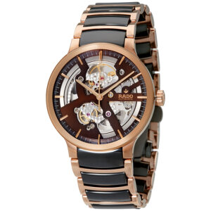rado centrix automatic brown skeleton dial men's watch r30181312