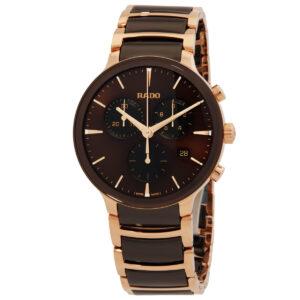 rado centrix chronograph quartz brown dial men's watch r30212302