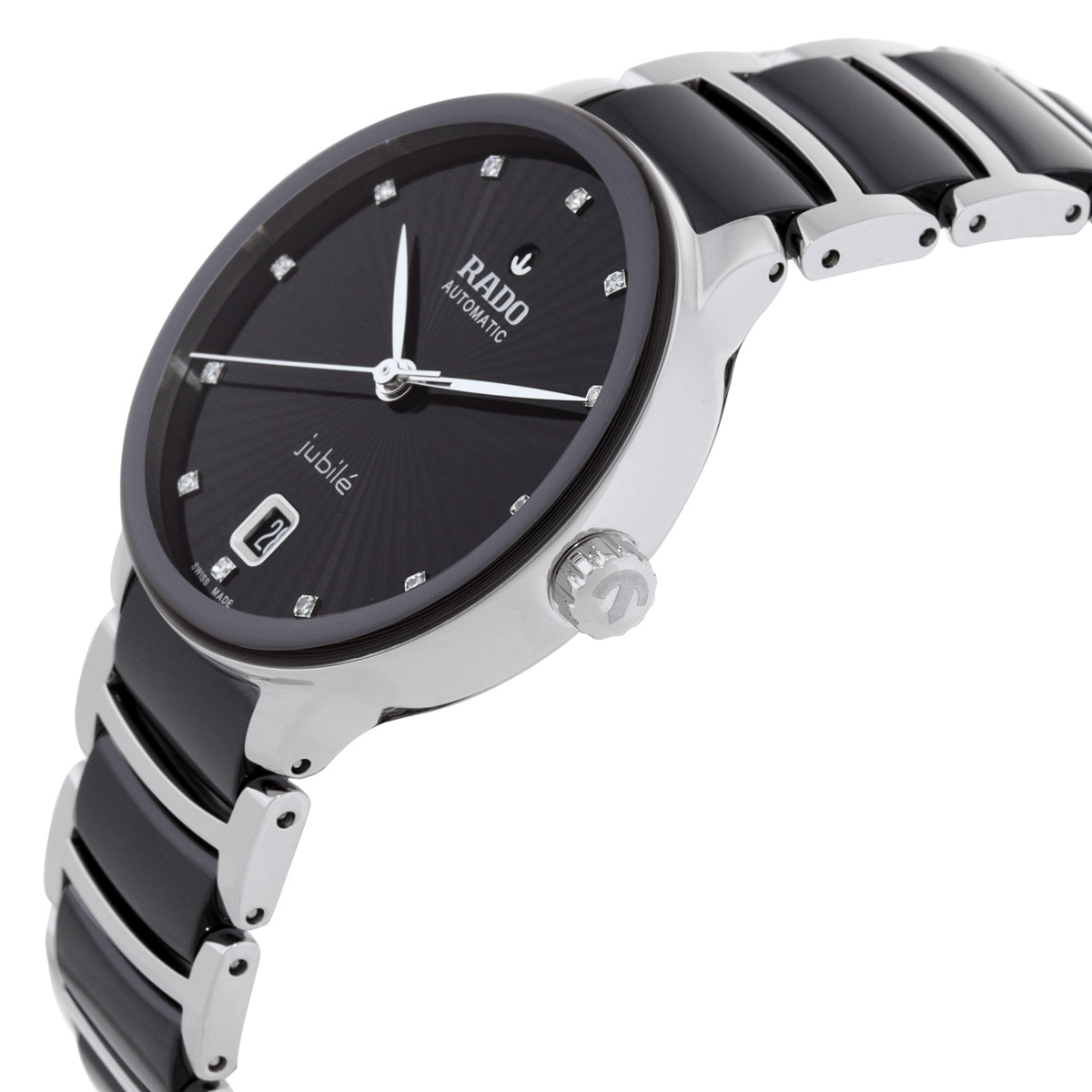 rado centrix diamonds automatic black dial ladies watch r30031742 rado centrix diamonds automatic black dial ladies watch r30031742