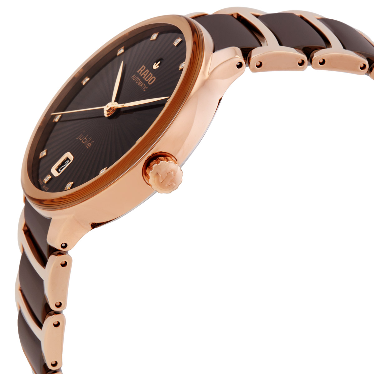 rado centrix diamonds automatic brown dial ladies watch r30037732 rado centrix diamonds automatic brown dial ladies watch r30037732