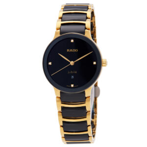 Home rado centrix diamonds quartz black dial ladies watch r30025712