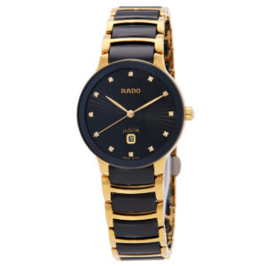 Home rado centrix diamonds quartz black dial ladies watch r30025742