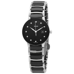Home rado centrix diamonds quartz black dial ladies watch r30935752