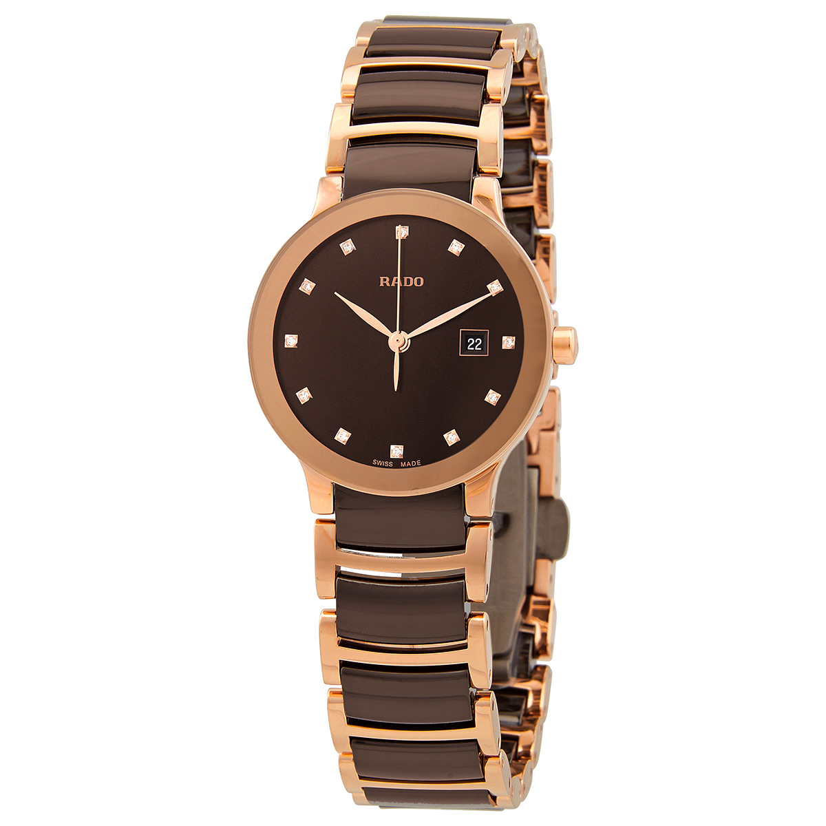 rado centrix diamonds quartz brown dial ladies watch 30555724 rado centrix diamonds quartz brown dial ladies watch 30555724