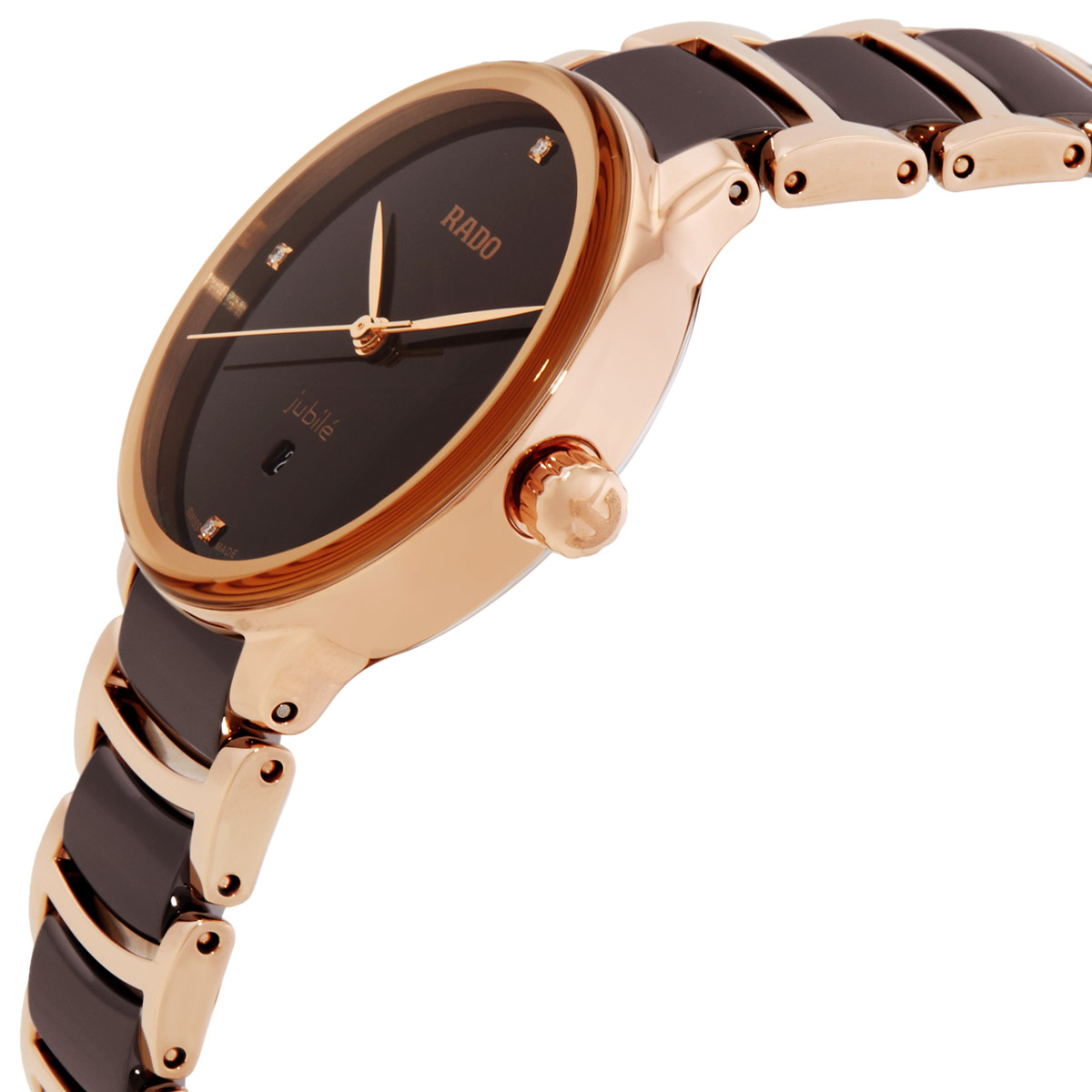 rado centrix diamonds quartz brown dial ladies watch r30024712 rado centrix diamonds quartz brown dial ladies watch r30024712
