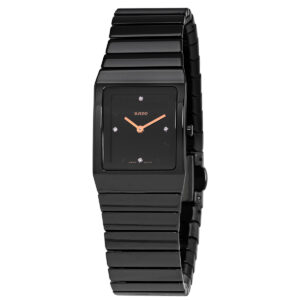 Home rado ceramica black diamond dial ladies ceramic watch r21702722
