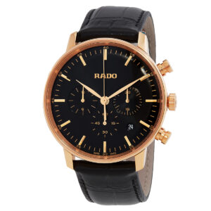 rado coupole classic chronograph quartz black dial men's watch r22911165