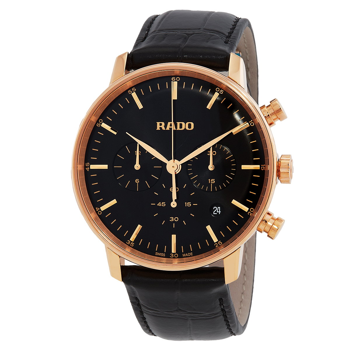 rado coupole classic chronograph quartz black dial men's watch r22911165 rado coupole classic chronograph quartz black dial men's watch r22911165