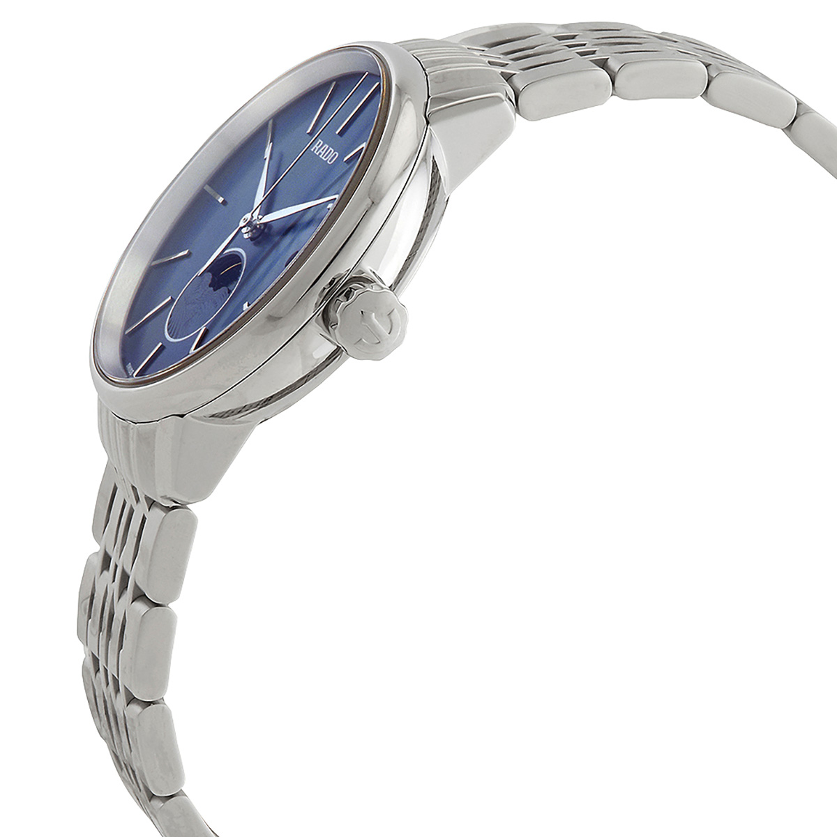 rado coupole classic moonphase quartz blue mother of pearl dial ladies watch r22883913 rado coupole classic moonphase quartz blue mother of pearl dial ladies watch r22883913