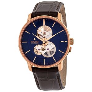 Home rado coupole classic open heart automatic blue dial men's leather watch r22895215