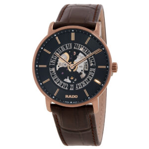 rado diamaster thinline automatic black dial men's watch r14068186