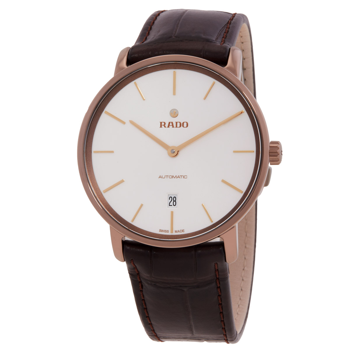 rado diamaster thinline automatic silver dial men's watch r14068026 rado diamaster thinline automatic silver dial men's watch r14068026