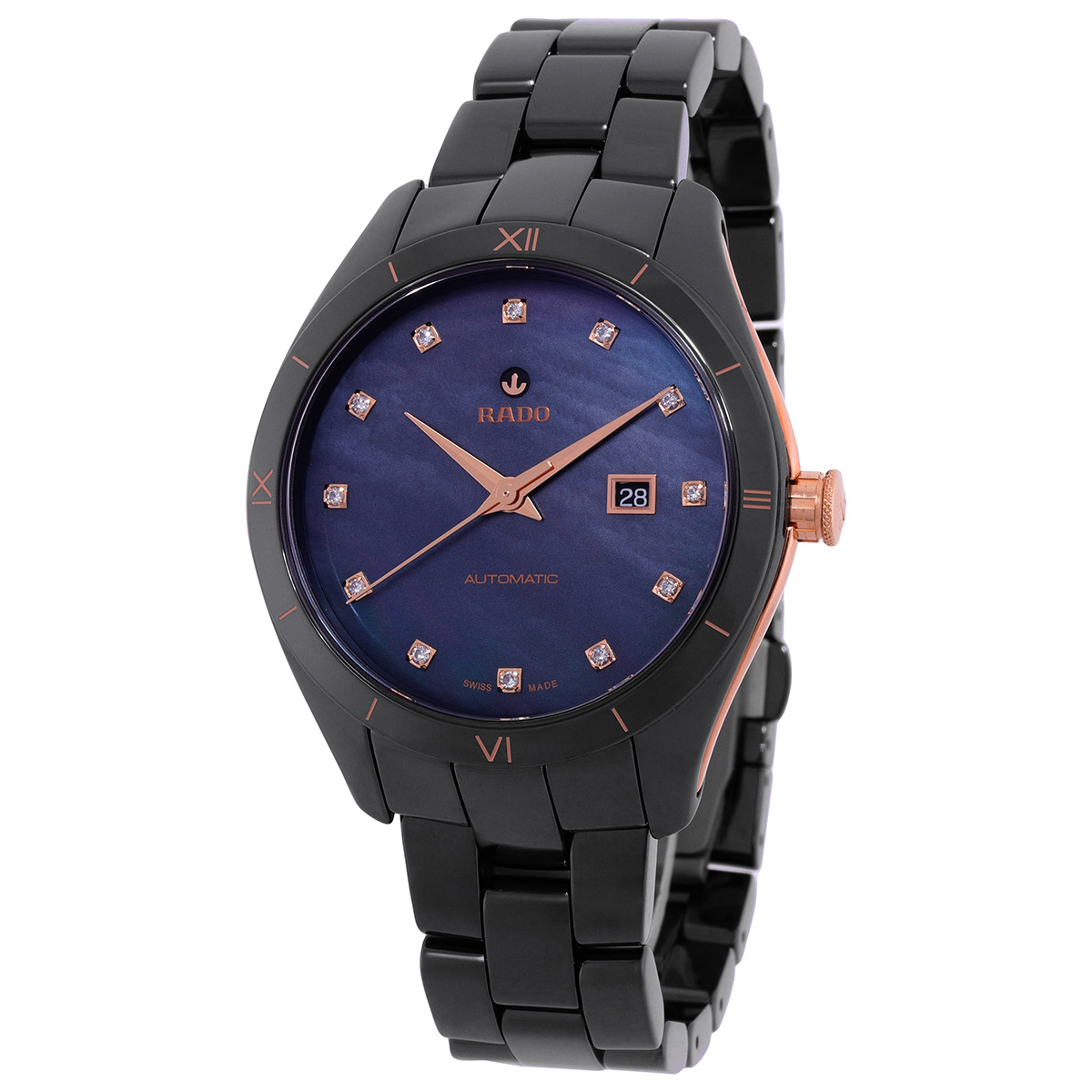 rado hyperchrome automatic diamond black dial ladies watch r32044902 rado hyperchrome automatic diamond black dial ladies watch r32044902