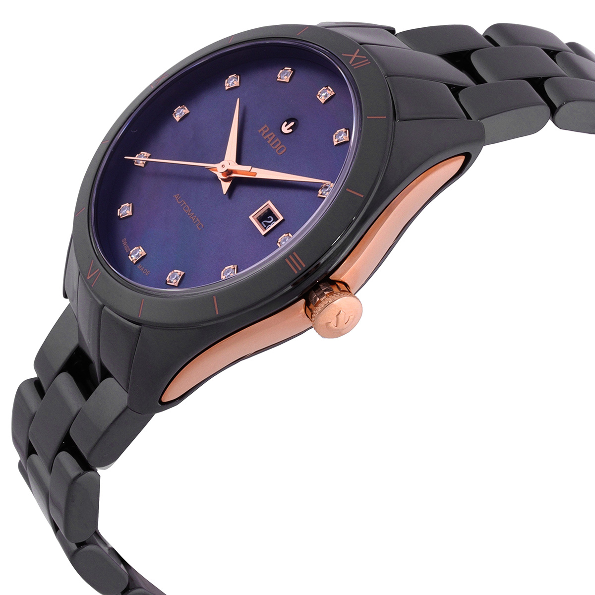 rado hyperchrome automatic diamond black dial ladies watch r32044902 rado hyperchrome automatic diamond black dial ladies watch r32044902