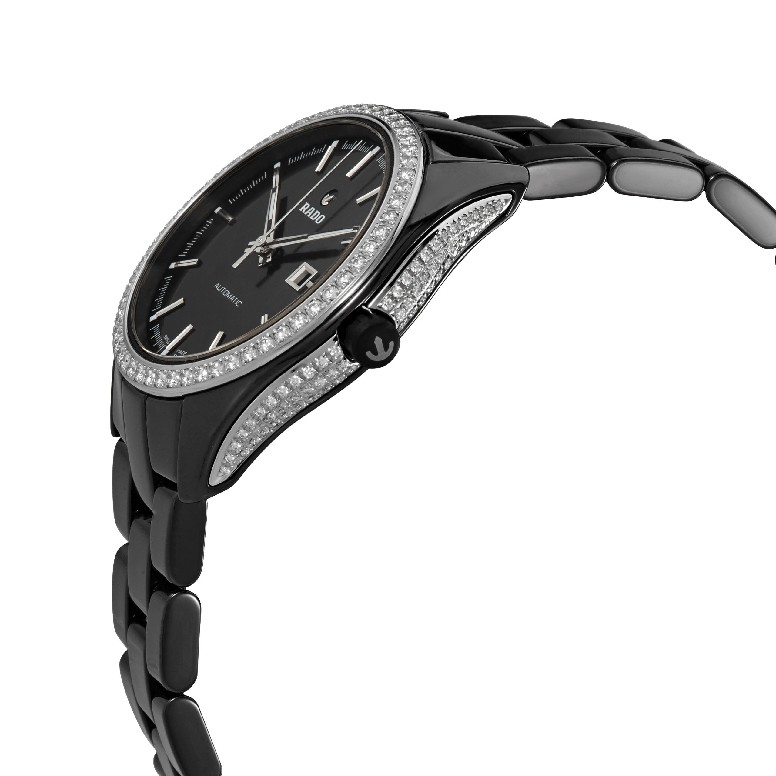 rado hyperchrome automatic diamond black dial ladies watch r32482152 rado hyperchrome automatic diamond black dial ladies watch r32482152