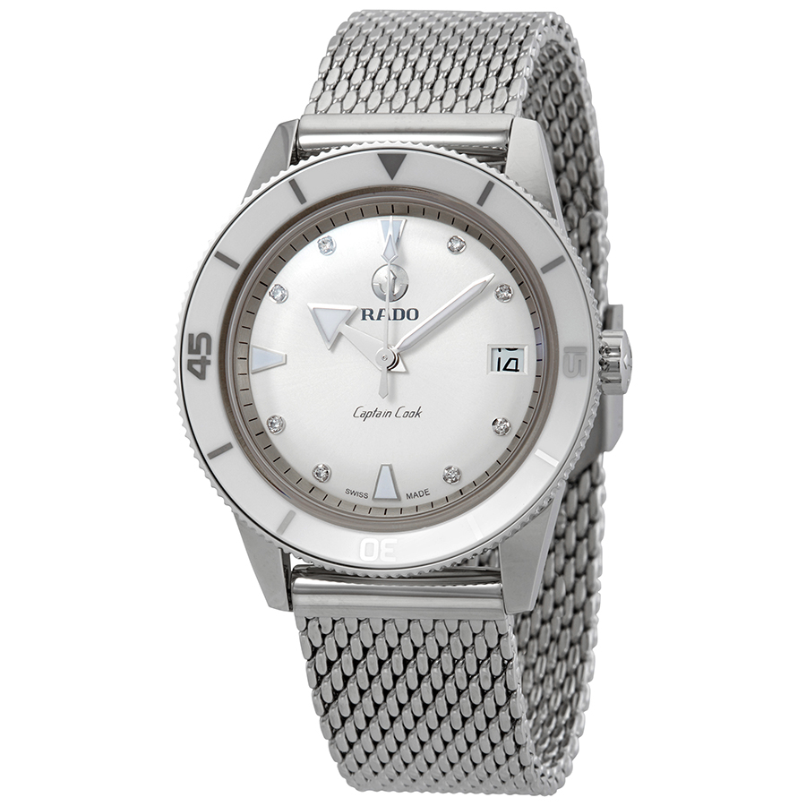 rado hyperchrome captain cook automatic diamond silver dial ladies watch r32500703 rado hyperchrome captain cook automatic diamond silver dial ladies watch r32500703