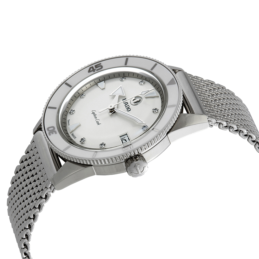 rado hyperchrome captain cook automatic diamond silver dial ladies watch r32500703 rado hyperchrome captain cook automatic diamond silver dial ladies watch r32500703