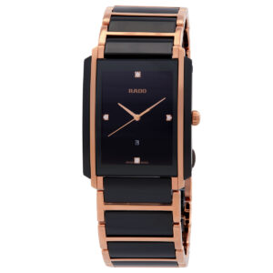 rado integral l black dial ceramic diamond men's watch r20207712